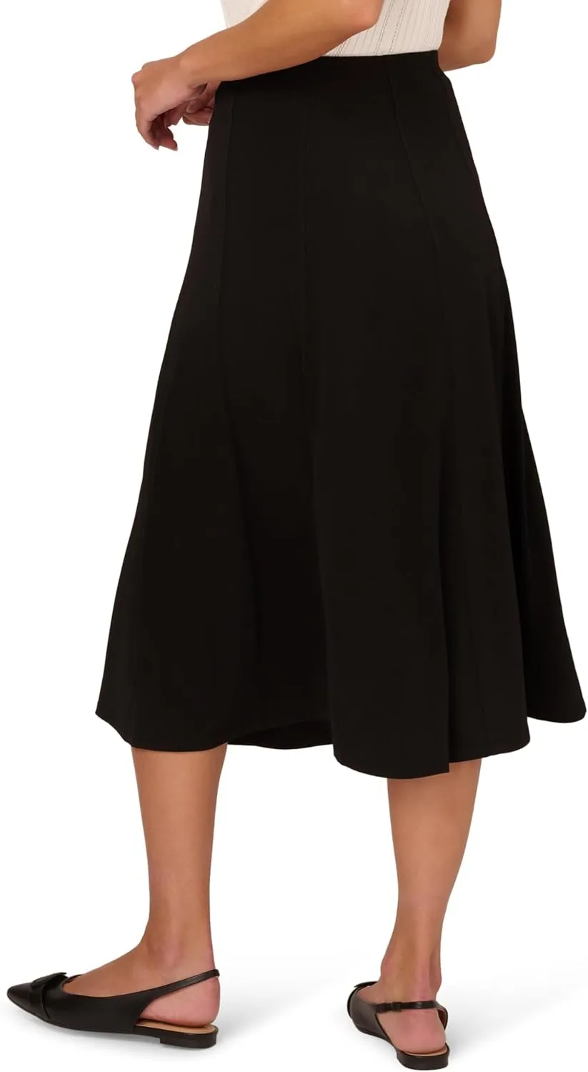 Adrianna Papell Women's A-line Gored Seamed Midi Skirt