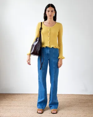 Athena Trousers Organic Cotton Denim Blue