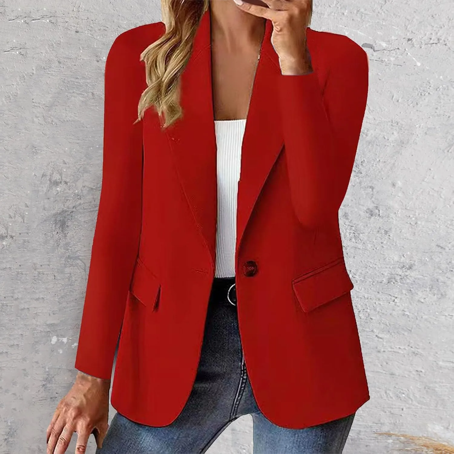 Blazers for Women 2025 Summer Lightweight Business Casual Open Front Long Sleeve Suit Jackets Slim Fit Jackets