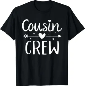 Cousin Crew T-Shirt - Kids, Family - Unisex - Short Sleeve - T-Shirt - Black - Small