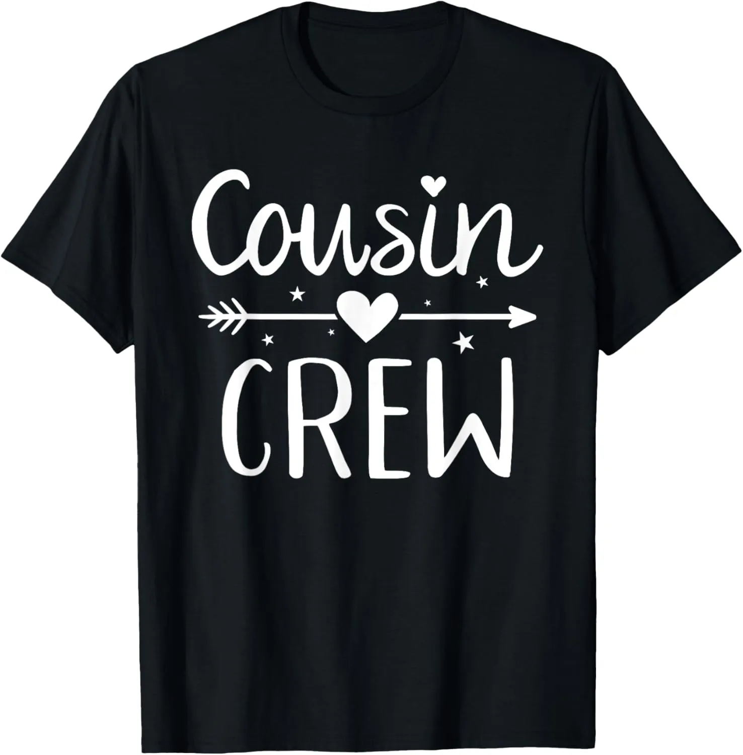 Cousin Crew T-Shirt - Kids, Family - Unisex - Short Sleeve - T-Shirt - Black - Small