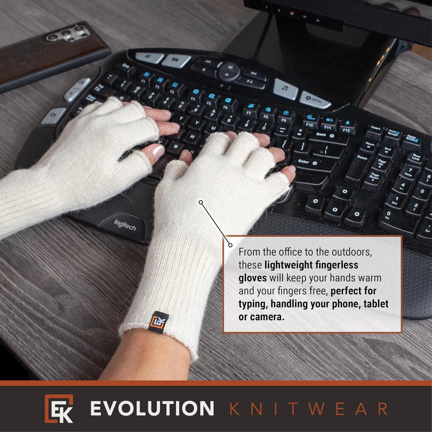 Evolution Knitwear Alpaca Knit Fingerless Gloves for Women - Super Soft Baby Alpaca - Made in the USA - Small