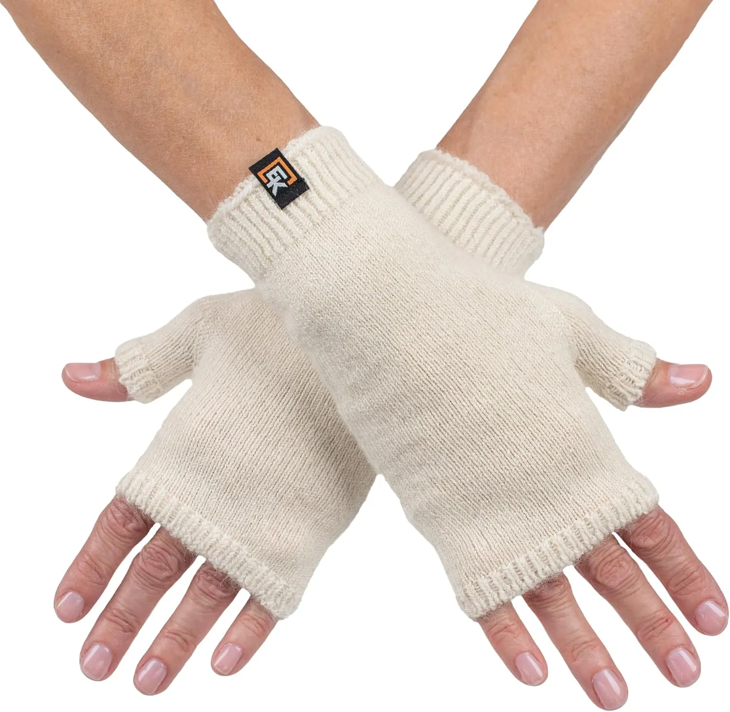 Evolution Knitwear Alpaca Knit Fingerless Mittens - Super Soft Baby Alpaca - Made in the USA - Small