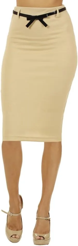 Junior High Waist Below Knee Pencil Skirt Skinny Fit