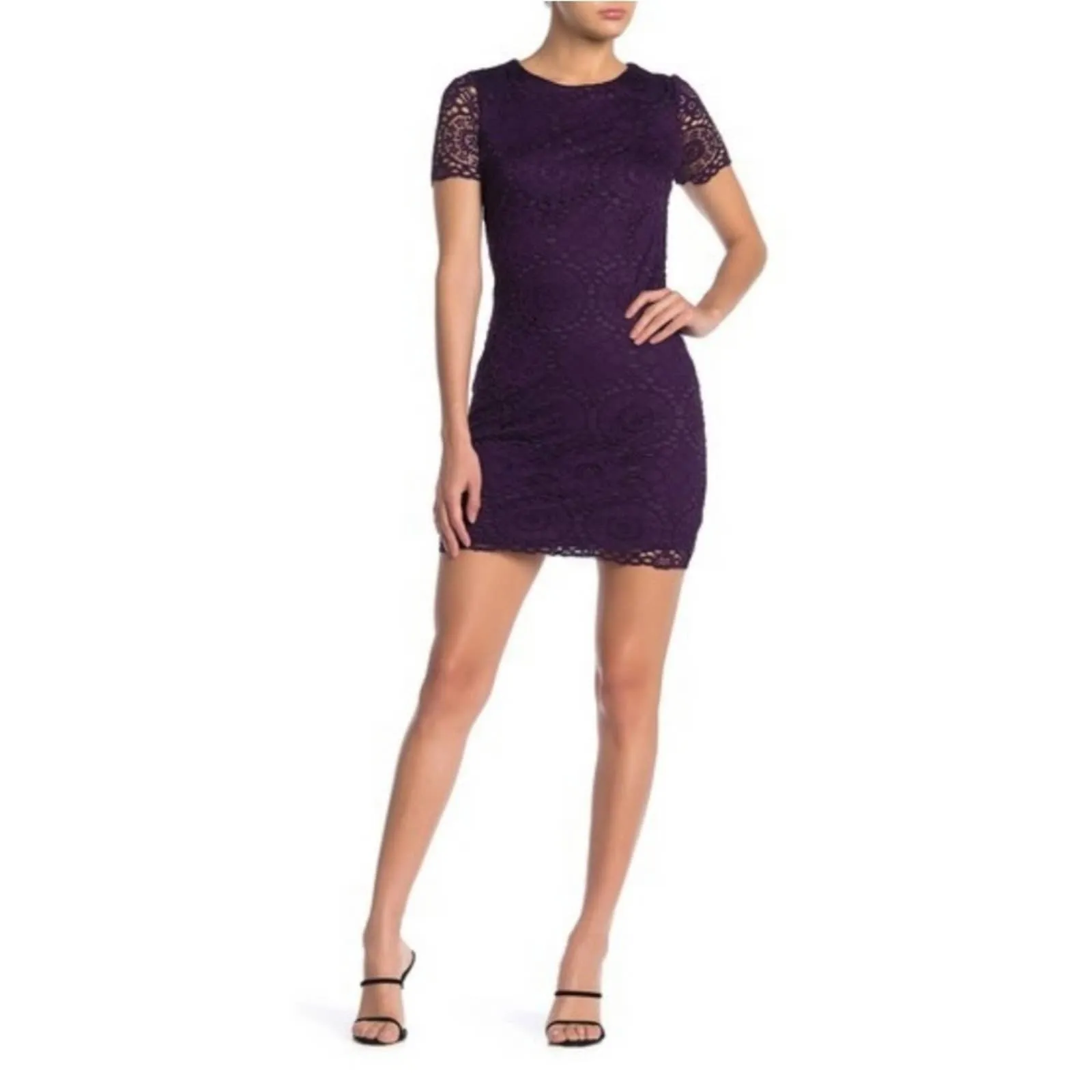 Laundry by Shelli Segal Lace Cap Sleeve Dress