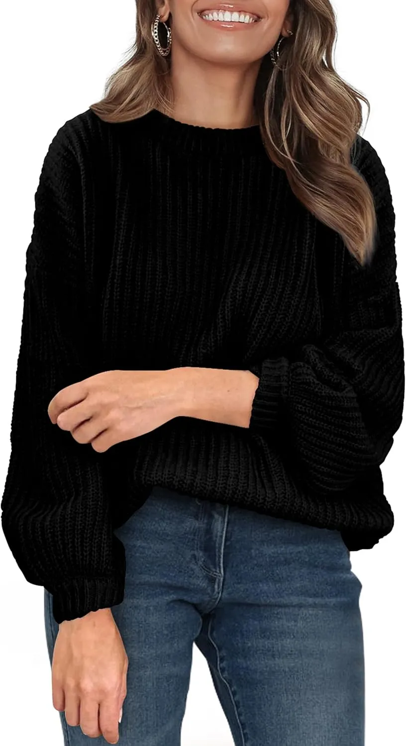 PRETTYGARDEN Women's Fashion Sweater Long Sleeve Casual Ribbed Knit Winter Clothes Pullover Sweaters Blouse Top