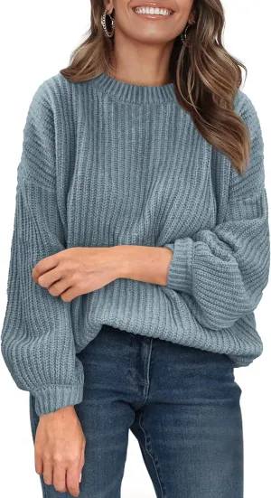 PRETTYGARDEN Women's Fashion Sweater Long Sleeve Casual Ribbed Knit Winter Clothes Pullover Sweaters Blouse Top