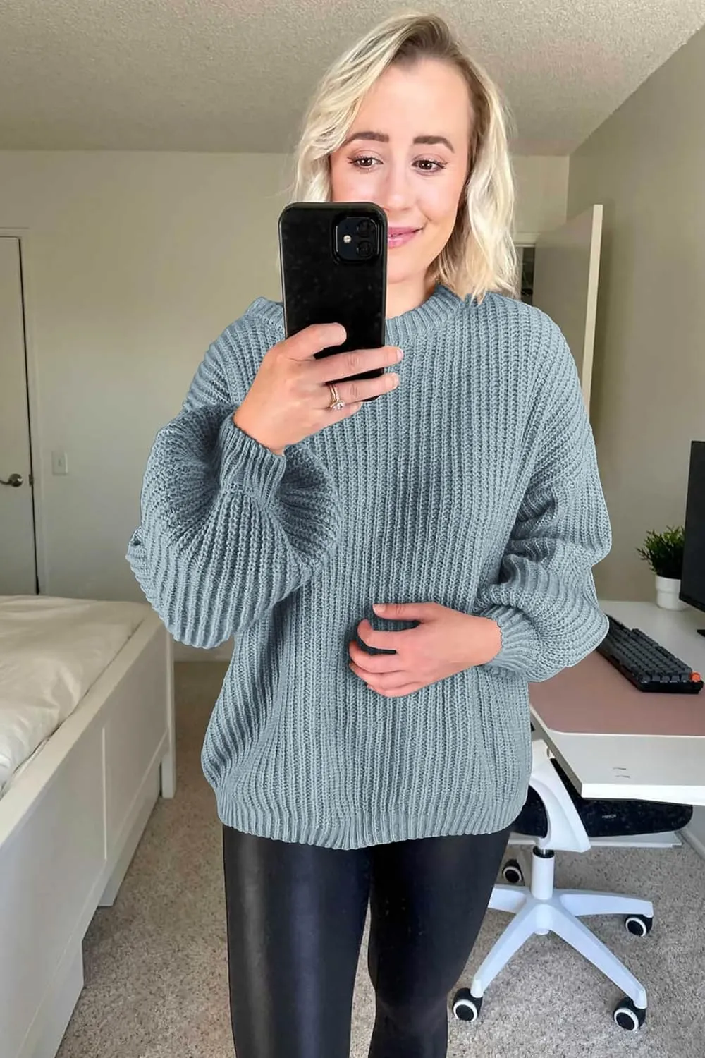PRETTYGARDEN Women's Fashion Sweater Long Sleeve Casual Ribbed Knit Winter Clothes Pullover Sweaters Blouse Top
