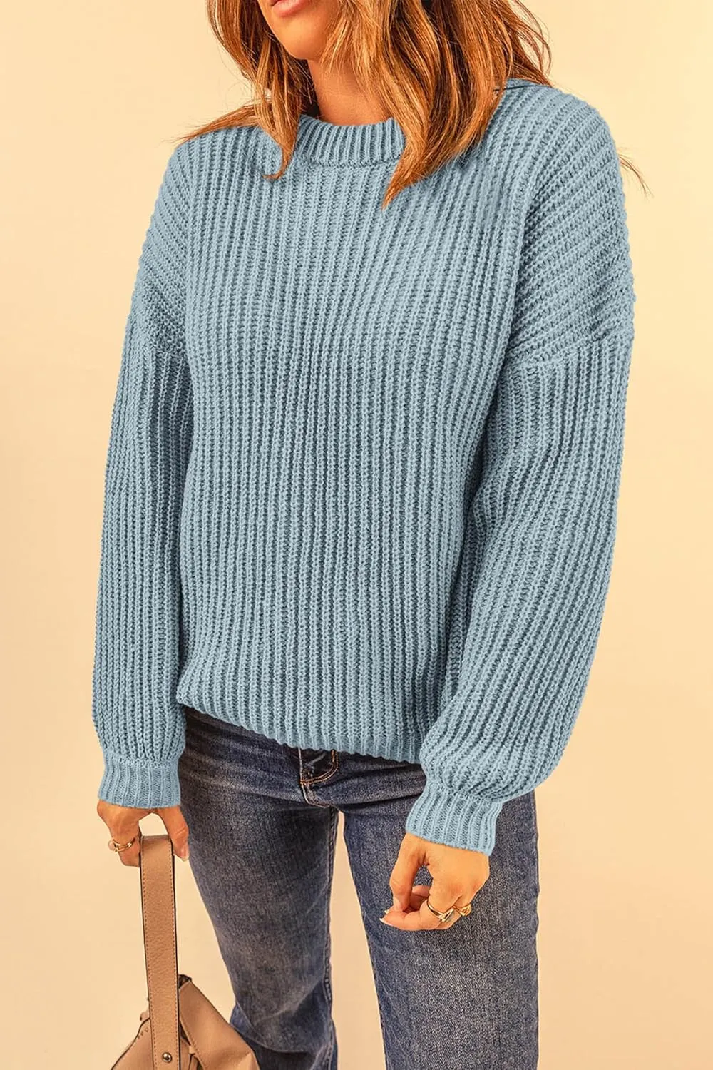 PRETTYGARDEN Women's Fashion Sweater Long Sleeve Casual Ribbed Knit Winter Clothes Pullover Sweaters Blouse Top