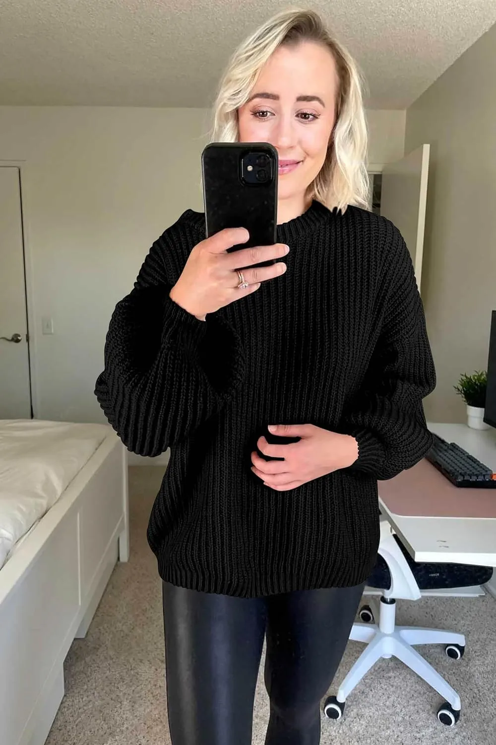 PRETTYGARDEN Women's Fashion Sweater Long Sleeve Casual Ribbed Knit Winter Clothes Pullover Sweaters Blouse Top