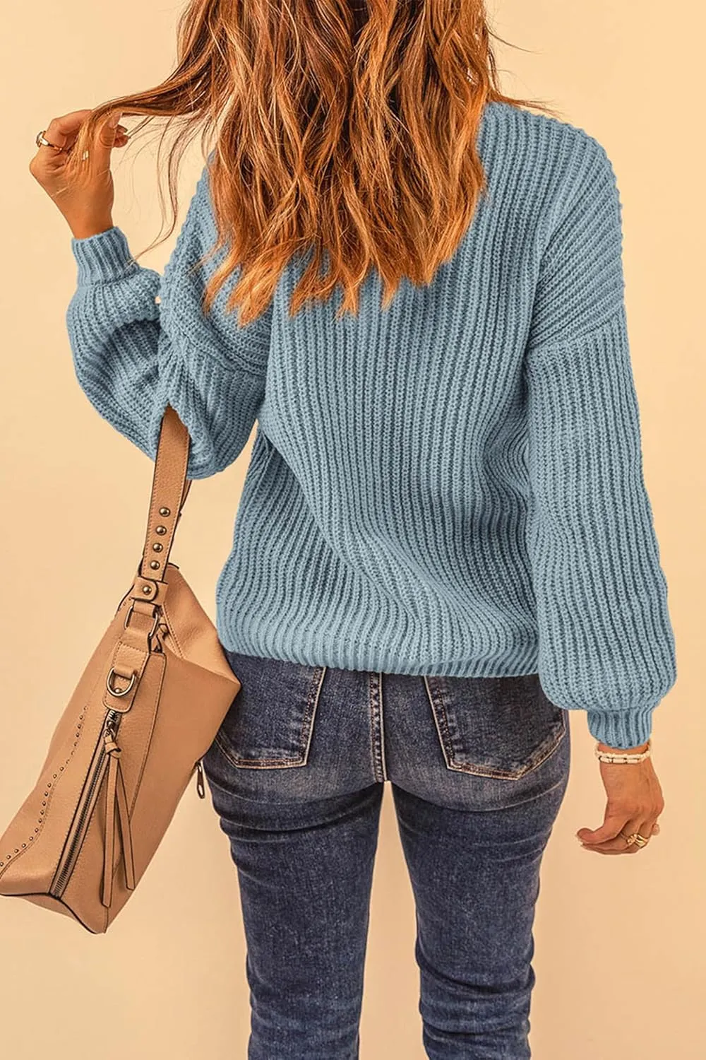 PRETTYGARDEN Women's Fashion Sweater Long Sleeve Casual Ribbed Knit Winter Clothes Pullover Sweaters Blouse Top