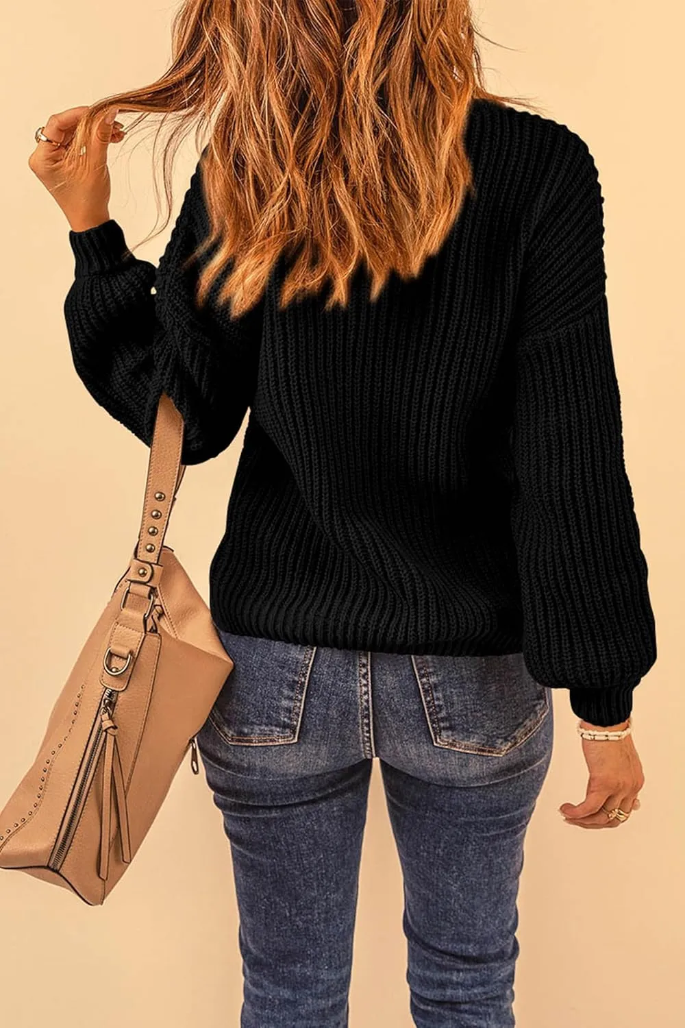 PRETTYGARDEN Women's Fashion Sweater Long Sleeve Casual Ribbed Knit Winter Clothes Pullover Sweaters Blouse Top
