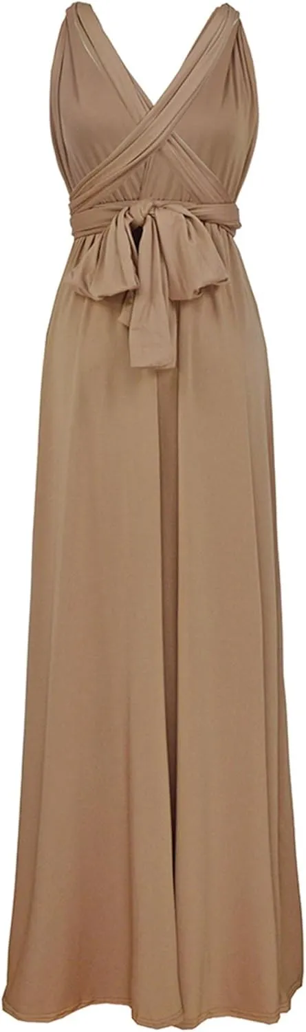 Sexyshine Women's Backless Gown Dress Convertible Multi-Way Wrap Halter Cocktail Dress Bandage Bridesmaid Long Dresses