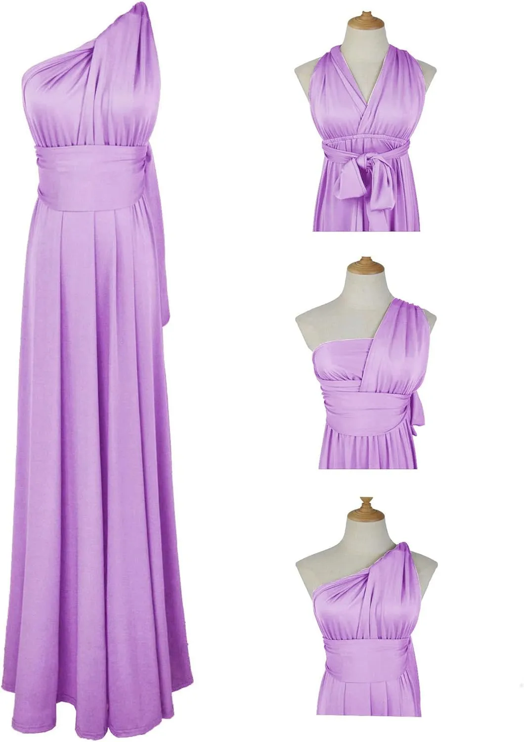 Sexyshine Women's Backless Gown Dress Convertible Multi-Way Wrap Halter Cocktail Dress Bandage Bridesmaid Long Dresses