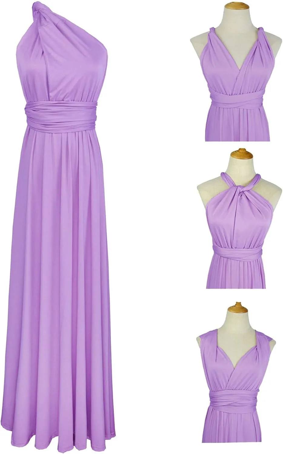 Sexyshine Women's Backless Gown Dress Convertible Multi-Way Wrap Halter Cocktail Dress Bandage Bridesmaid Long Dresses