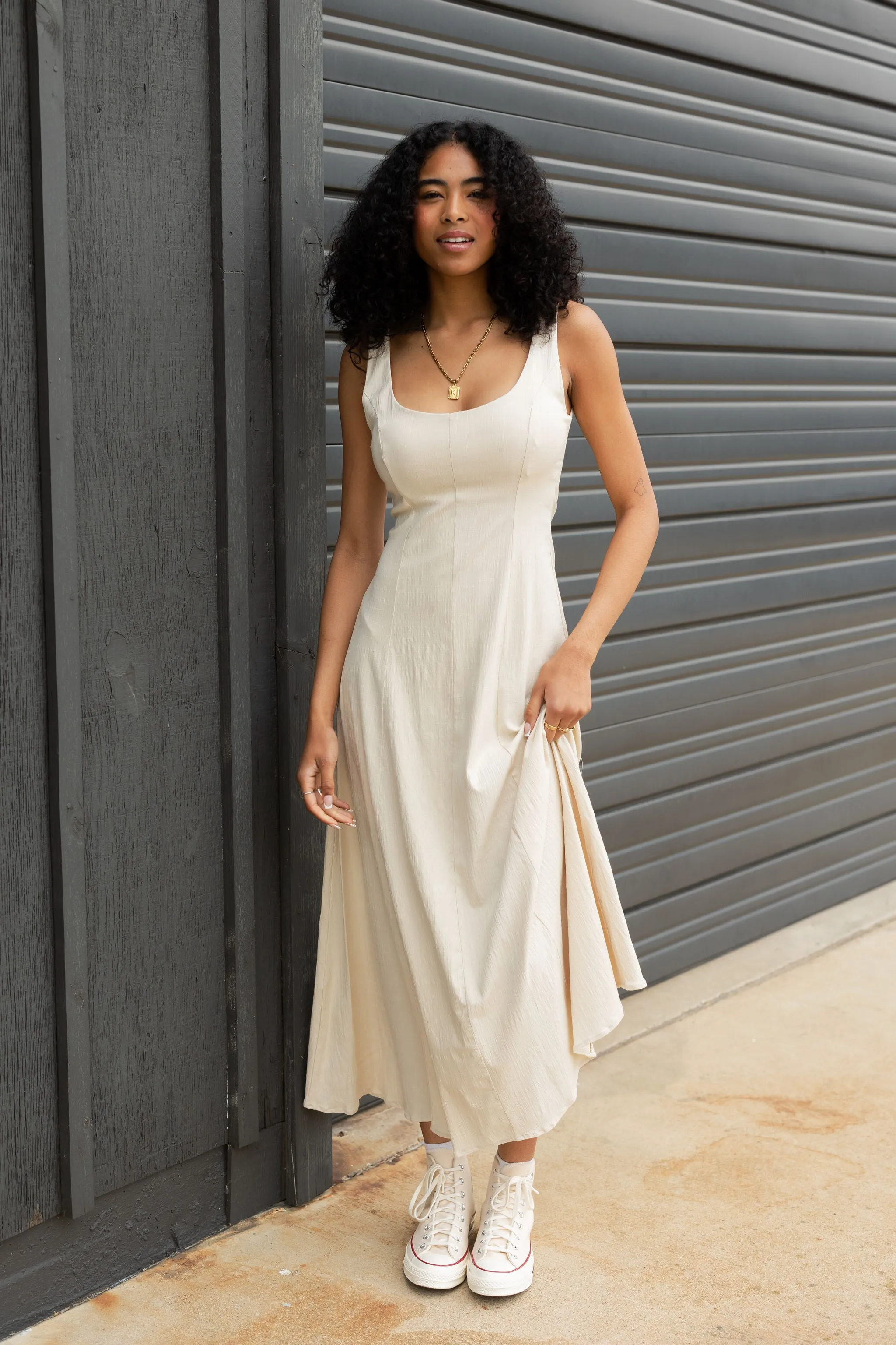 Sleeveless Linen Maxi Dress
