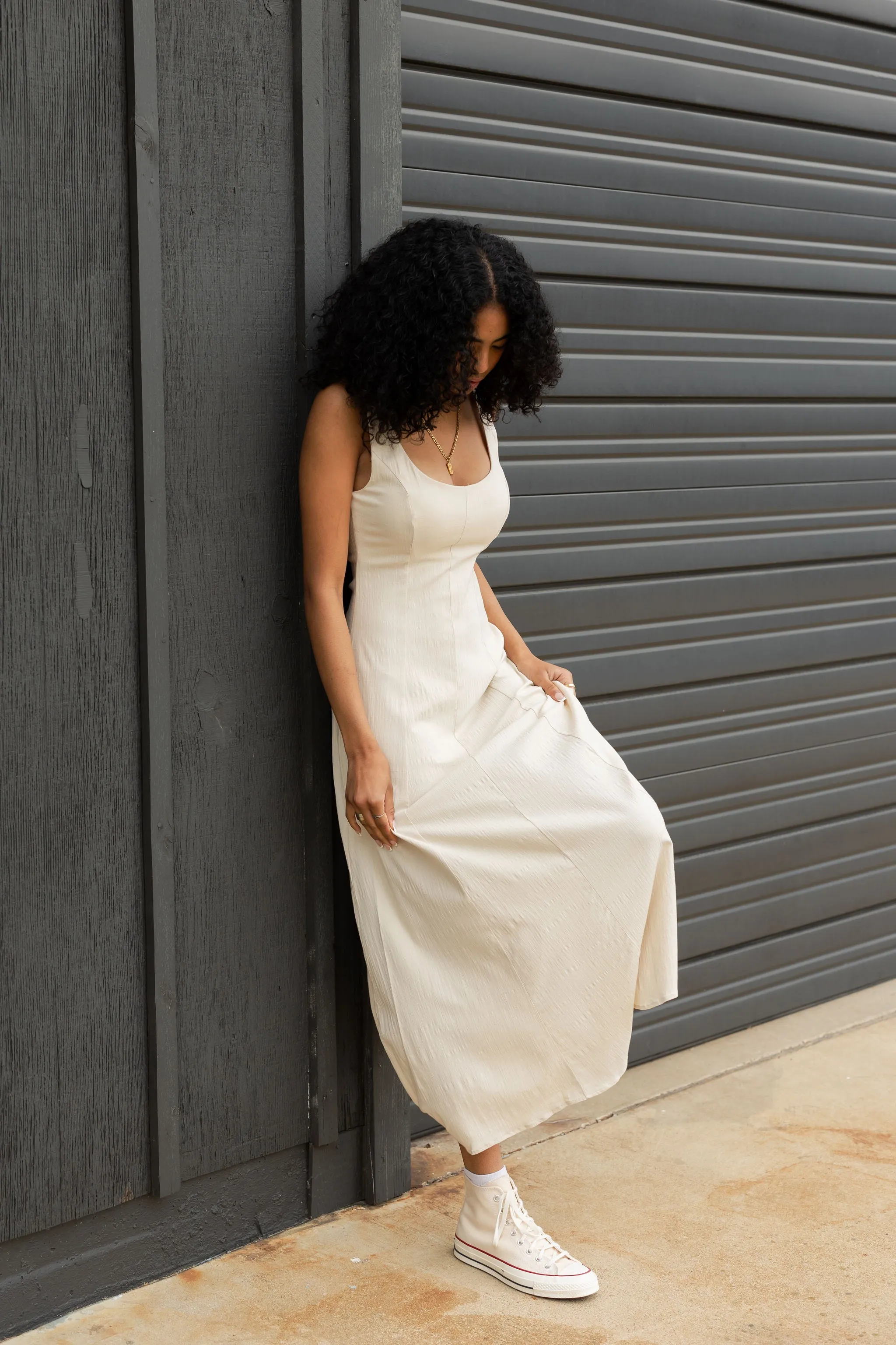 Sleeveless Linen Maxi Dress