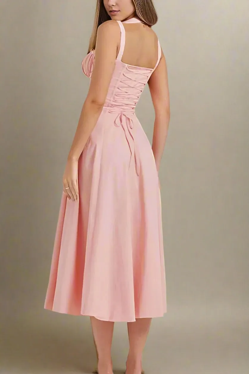 Taylor Bodycon Day Midi Dress - Dusty Pink