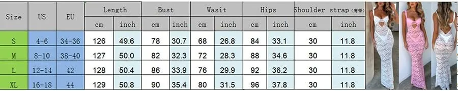 Women Sexy Lace Floral Fitted Dress Sleeveless Spaghetti Strap See Through Maxi Dress Cocktail Evening Party Dress