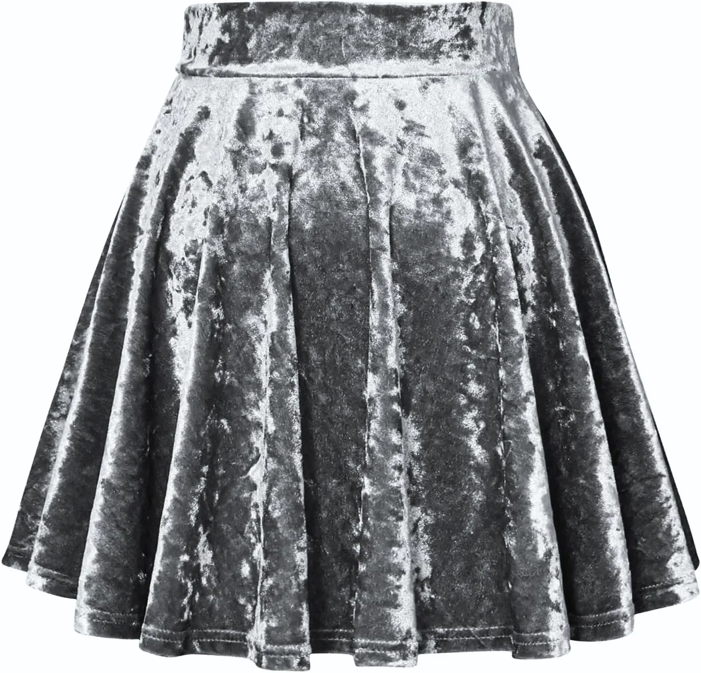 Womens Versatile A-line Crushed Velvet Mini Skirt
