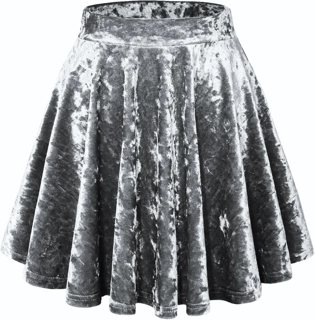 Womens Versatile A-line Crushed Velvet Mini Skirt