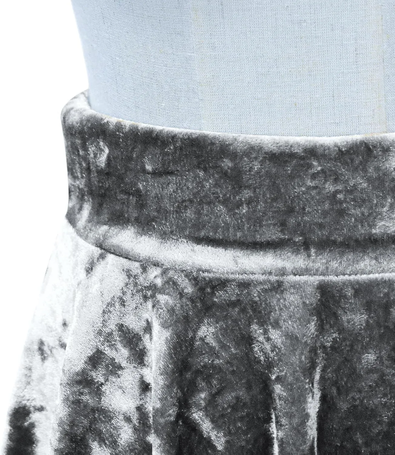 Womens Versatile A-line Crushed Velvet Mini Skirt